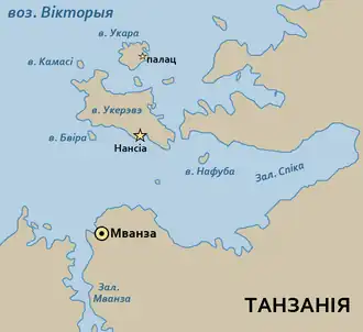 Kaart van Ukerewe-eiland