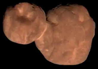 Foto van (486958) 2014 MU69 genomen door New Horizons op 1 januari 2019