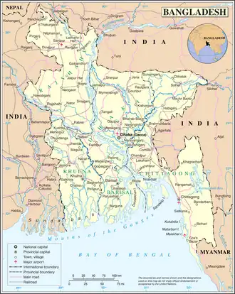 Kaart van Bangladesh