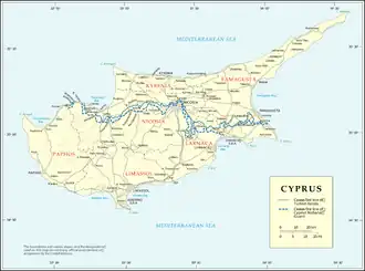Kaart van Cyprus