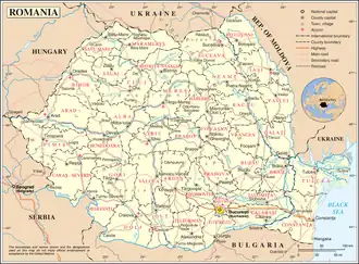 Kaart van Roemenië