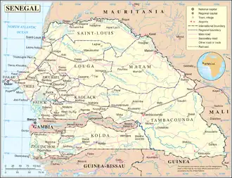 Kaart van Senegal