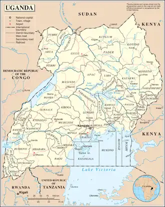 Kaart van Oeganda