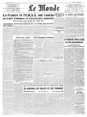 Eerste uitgave van Le Monde in 1944