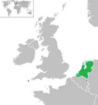 Groen: Nederland Rood: Scilly-eilanden