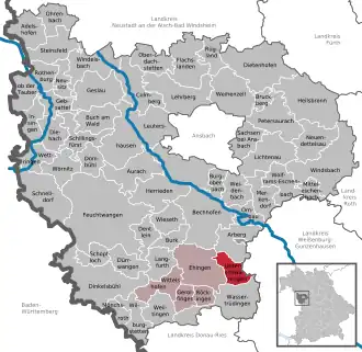 Kaart van Unterschwaningen