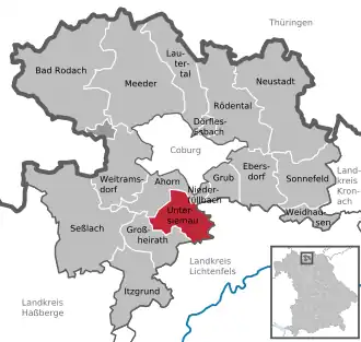 Kaart van Untersiemau