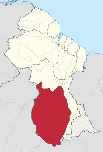 Kaart van Upper Takutu-Upper Essequibo