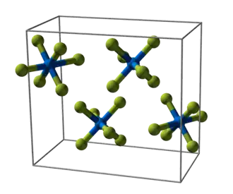 Eenheidscel van kristallijn neptunium(VI)fluoride
