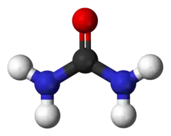 Molecuulmodel van ureum