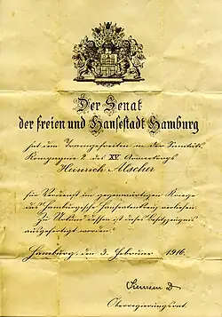 Een originele Hamburgse oorkonde