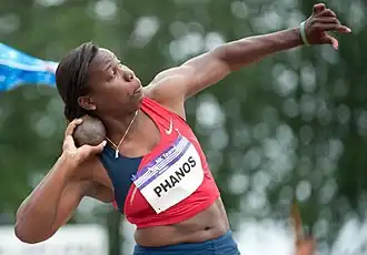 Kogelstoten tijdens de NK clubs van 2010