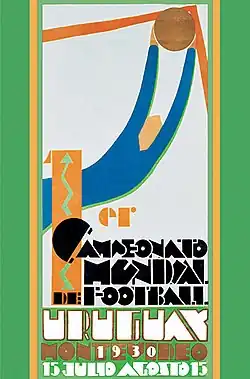 Officiële poster van het Wereldkampioenschap voetbal 1930.