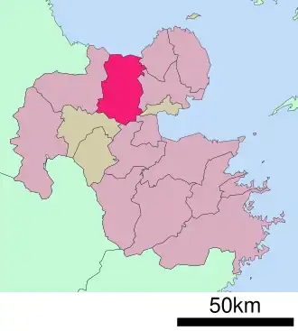 Situering van Usa in de prefectuur Ōita