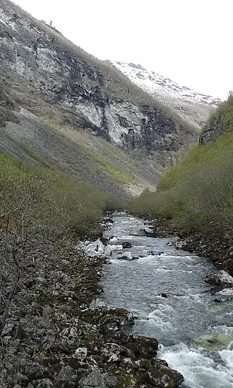 De Utla ter hoogte van de boerderij Vetti