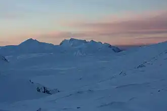 Uitzicht over Nationaal park Láhko vanaf Skavldalen