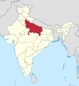 Kaart van Uttar Pradesh