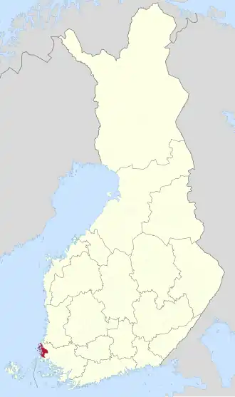 Kaart met de locatie van Uusikaupunki