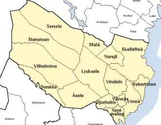 Kaart van Västerbottens län