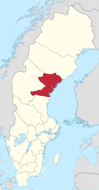 Kaart van Västernorrlands län