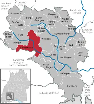 Kaart van Vöhrenbach