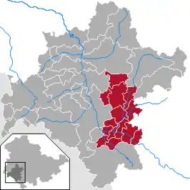 Kaart van Verwaltungsgemeinschaft Dolmar-Salzbrücke