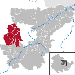 Kaart van Verwaltungsgemeinschaft Grammetal