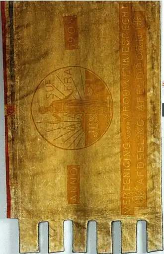 Vaandel voor de Vereniging voor Vrouwenkiesrecht, afdeling Apeldoorn