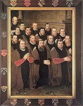 Pieter Pourbus (1656), Groepsportret van zestien leden van de Broederschap van het Heilig Bloed, Museum van het Heilig Bloed, Brugge