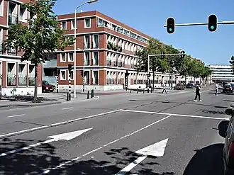 Vaillantlaan in zuidoostelijke richting, hoek Frans Halsstraat.