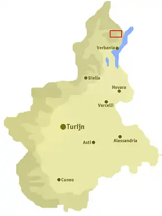 Ligging van het dal in Piëmont
