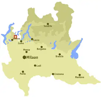 Ligging van het dal in Lombardije