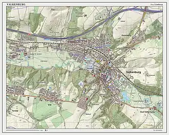 Topografische kaart van Valkenburg (maart 2014)