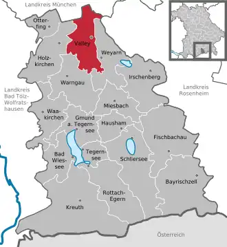 Kaart van Valley (Beieren)