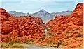 Valley of Fire Road kronkelt zich door een kloof