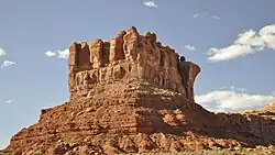Een butte in Valley of the Gods