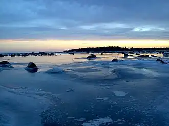 Uitzicht in Vallvik in de winter