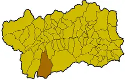 Locatie van Valsavarenche in Aostadal (AO)