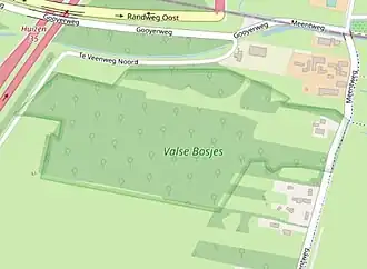 locatie van de Valse Bosjes