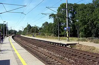 Perrons van de spoorweghalte Valy u Přelouče