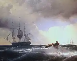 Opgepikt door het schip