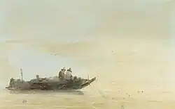 Vissers bij zonsopgang