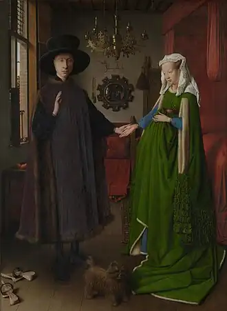 Portret van Giovanni Arnolfini en zijn vrouw door Jan van Eyck, 1434