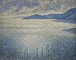 Van Rysselberghes Kust scene, zelfde periode, zelfde tonen