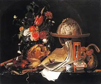 Vanitas met hemelglobe