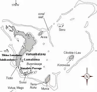 Kaart van Vanua Balavu