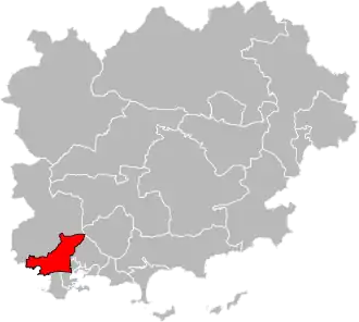 Locatie van het kanton