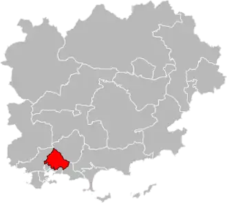 Locatie van het kanton