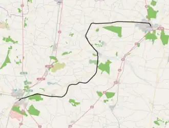 Spoorlijn Varde - Grindsted op de kaart