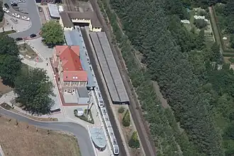 Luchtfoto van station Varel (2010)